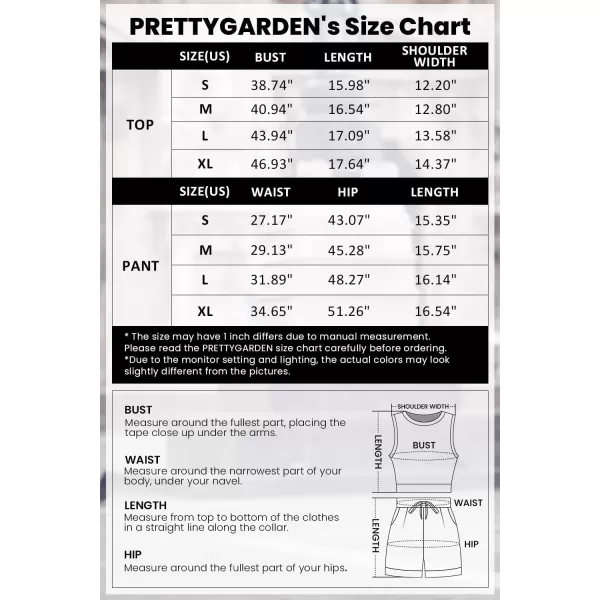 PRETTYGARDEN Womens 2 Piece Beach Vacation Outfits Casual Cropped Tank Top High Waist Shorts Set TracksuitBlack