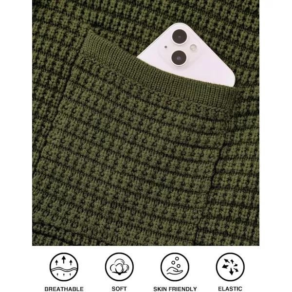 PRETTYGARDEN Open Front Cardigan Sweaters for Women Button Down Long Sleeve Casual Cute Knitted Shirts with PocketsArmy Green
