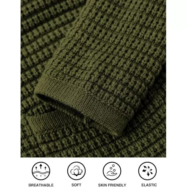 PRETTYGARDEN Open Front Cardigan Sweaters for Women Button Down Long Sleeve Casual Cute Knitted Shirts with PocketsArmy Green
