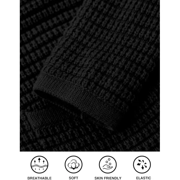 PRETTYGARDEN Open Front Cardigan Sweaters for Women Button Down Long Sleeve Casual Cute Knitted Shirts with PocketsBlack