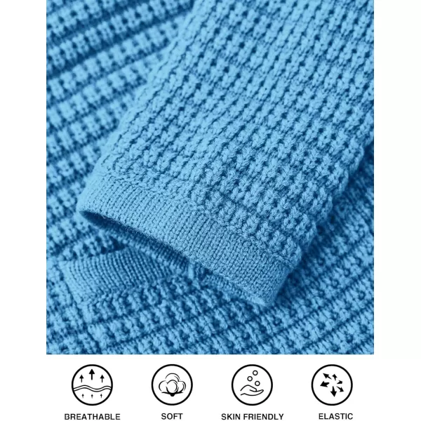 PRETTYGARDEN Open Front Cardigan Sweaters for Women Button Down Long Sleeve Casual Cute Knitted Shirts with PocketsBlue