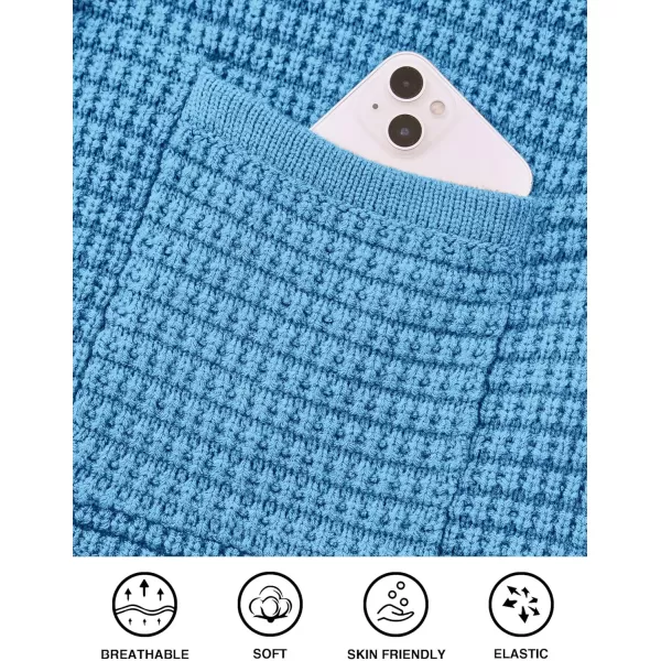 PRETTYGARDEN Open Front Cardigan Sweaters for Women Button Down Long Sleeve Casual Cute Knitted Shirts with PocketsBlue