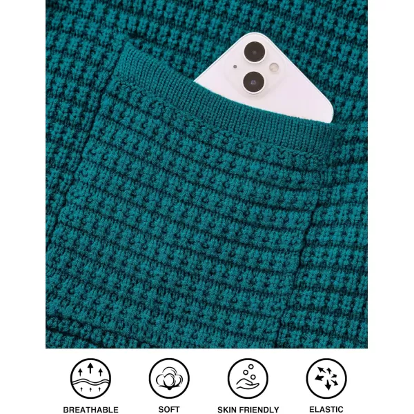 PRETTYGARDEN Open Front Cardigan Sweaters for Women Button Down Long Sleeve Casual Cute Knitted Shirts with PocketsBlue Green