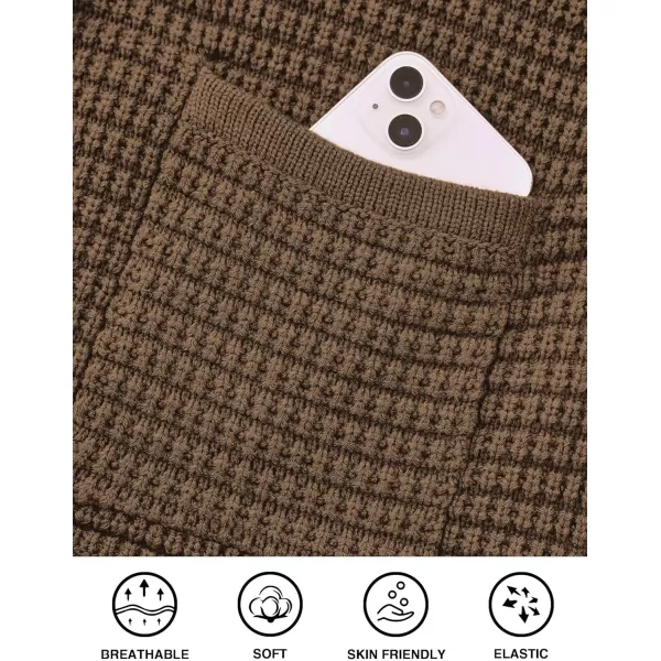 PRETTYGARDEN Open Front Cardigan Sweaters for Women Button Down Long Sleeve Casual Cute Knitted Shirts with PocketsCoffee