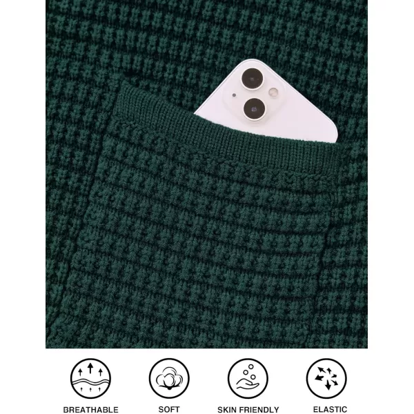 PRETTYGARDEN Open Front Cardigan Sweaters for Women Button Down Long Sleeve Casual Cute Knitted Shirts with PocketsDark Green