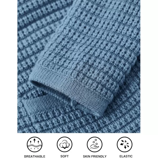 PRETTYGARDEN Open Front Cardigan Sweaters for Women Button Down Long Sleeve Casual Cute Knitted Shirts with PocketsMist Blue