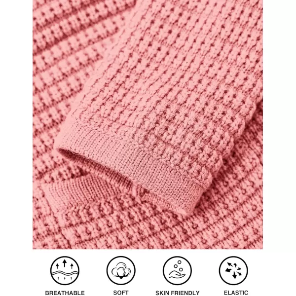PRETTYGARDEN Open Front Cardigan Sweaters for Women Button Down Long Sleeve Casual Cute Knitted Shirts with PocketsPink