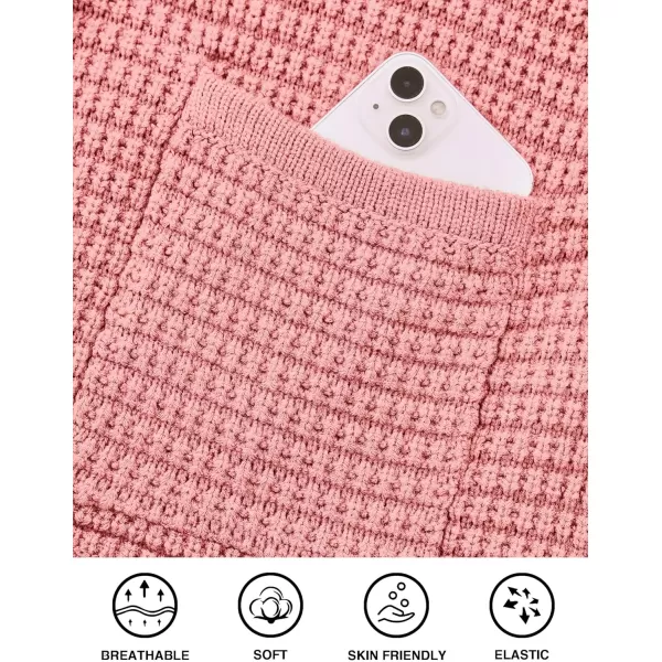 PRETTYGARDEN Open Front Cardigan Sweaters for Women Button Down Long Sleeve Casual Cute Knitted Shirts with PocketsPink