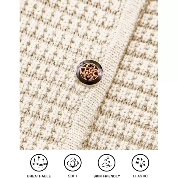 PRETTYGARDEN Open Front Cardigan Sweaters for Women Button Down Long Sleeve Casual Cute Knitted Shirts with PocketsWhite