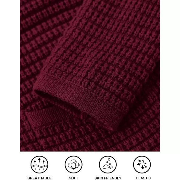 PRETTYGARDEN Open Front Cardigan Sweaters for Women Button Down Long Sleeve Casual Cute Knitted Shirts with PocketsWine Red