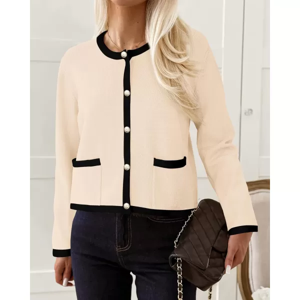 PRETTYGARDEN Womens Knit Cardigan Sweaters 2024 Fall Fashion Long Sleeve Button Down Shirts Tops BlouseBeige