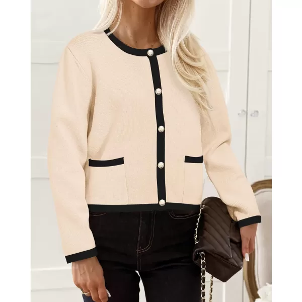 PRETTYGARDEN Womens Knit Cardigan Sweaters 2024 Fall Fashion Long Sleeve Button Down Shirts Tops BlouseBeige