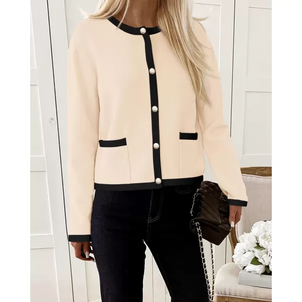 PRETTYGARDEN Womens Knit Cardigan Sweaters 2024 Fall Fashion Long Sleeve Button Down Shirts Tops BlouseBeige