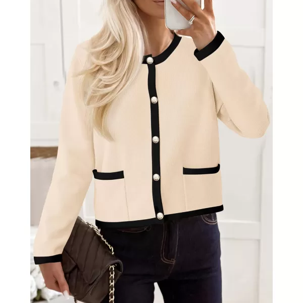 PRETTYGARDEN Womens Knit Cardigan Sweaters 2024 Fall Fashion Long Sleeve Button Down Shirts Tops BlouseBeige