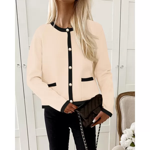 PRETTYGARDEN Womens Knit Cardigan Sweaters 2024 Fall Fashion Long Sleeve Button Down Shirts Tops BlouseBeige