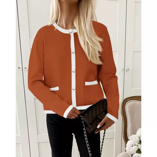 PRETTYGARDEN Womens Knit Cardigan Sweaters 2024 Fall Fashion Long Sleeve Button Down Shirts Tops BlouseOrange Yellow