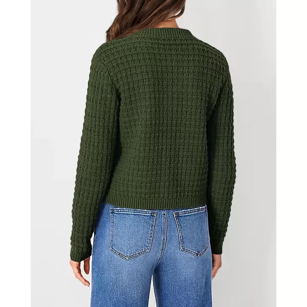 PRETTYGARDEN Womens Knit Cardigan Sweaters Casual Long Sleeve Open Front Button Down Trendy Jackets OuterwearArmy Green