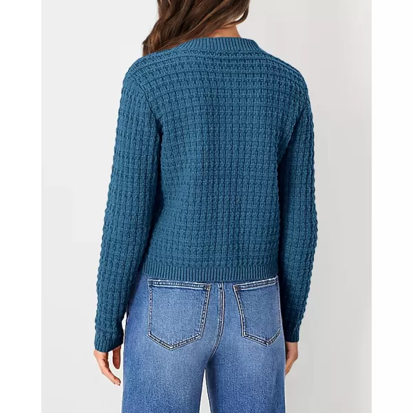 PRETTYGARDEN Womens Knit Cardigan Sweaters Casual Long Sleeve Open Front Button Down Trendy Jackets OuterwearBlue
