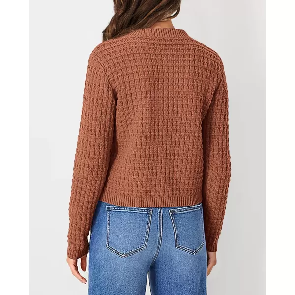 PRETTYGARDEN Womens Knit Cardigan Sweaters Casual Long Sleeve Open Front Button Down Trendy Jackets OuterwearBrown