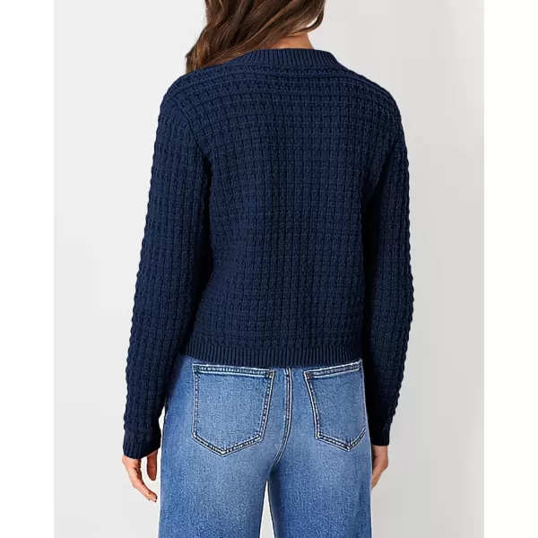 PRETTYGARDEN Womens Knit Cardigan Sweaters Casual Long Sleeve Open Front Button Down Trendy Jackets OuterwearDark Blue