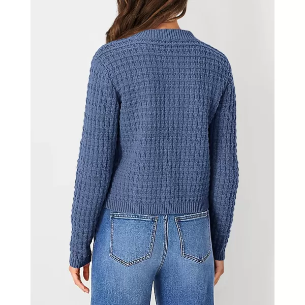 PRETTYGARDEN Womens Knit Cardigan Sweaters Casual Long Sleeve Open Front Button Down Trendy Jackets OuterwearGrey Blue