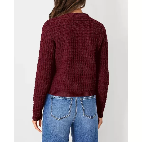 PRETTYGARDEN Womens Knit Cardigan Sweaters Casual Long Sleeve Open Front Button Down Trendy Jackets OuterwearWine Red