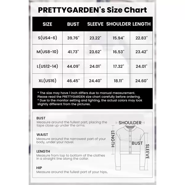 PRETTYGARDEN Womens Knit Cardigan Sweaters Casual Long Sleeve Open Front Button Up Ribbed Fall Sweater JacketsGrey