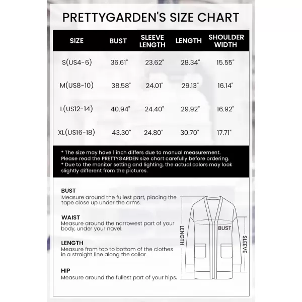 PRETTYGARDEN Womens Open Front Cardigan Sweaters Fashion Button Down Cable Knit Chunky Outwear CoatsYellow