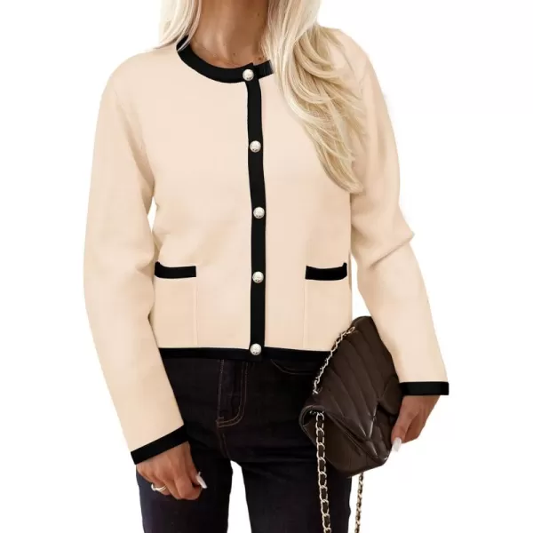 PRETTYGARDEN Womens Knit Cardigan Sweaters 2024 Fall Fashion Long Sleeve Button Down Shirts Tops BlouseBeige