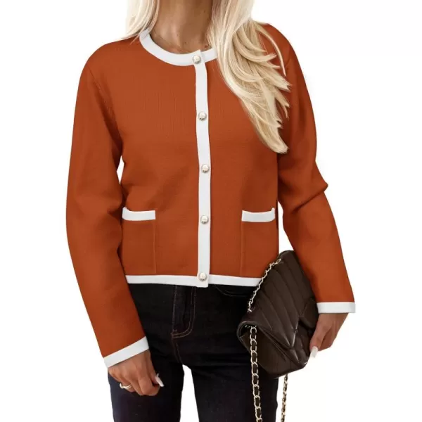 PRETTYGARDEN Womens Knit Cardigan Sweaters 2024 Fall Fashion Long Sleeve Button Down Shirts Tops BlouseOrange Yellow