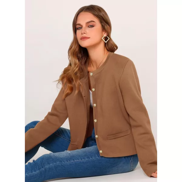 PRETTYGARDEN Womens 2024 Winter Cardigan Sweaters Button Down Open Front Long Sleeve Knit Cardigans Shirt Trendy OuterwearKhaki