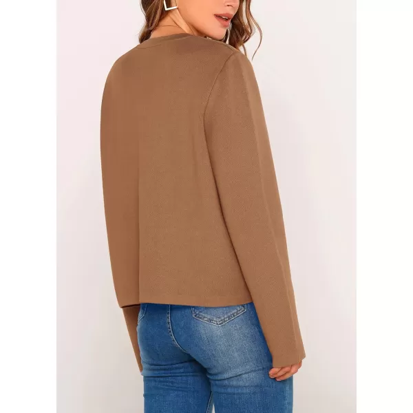 PRETTYGARDEN Womens 2024 Winter Cardigan Sweaters Button Down Open Front Long Sleeve Knit Cardigans Shirt Trendy OuterwearKhaki