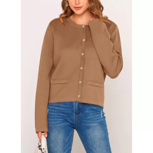 PRETTYGARDEN Womens 2024 Winter Cardigan Sweaters Button Down Open Front Long Sleeve Knit Cardigans Shirt Trendy OuterwearKhaki
