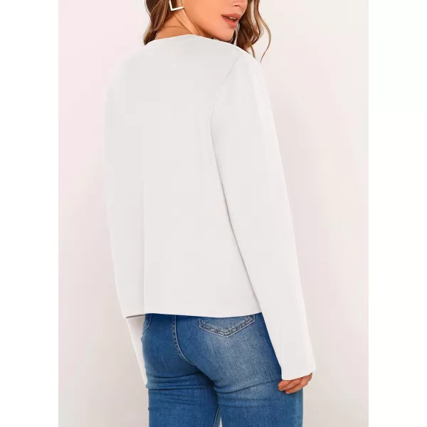 PRETTYGARDEN Womens 2024 Winter Cardigan Sweaters Button Down Open Front Long Sleeve Knit Cardigans Shirt Trendy OuterwearWhite