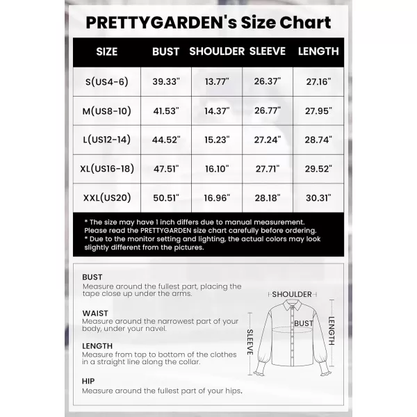 PRETTYGARDEN Womens Fall Button Down Shirts Dressy Casual Long Puff Sleeve Eyelet Loose Fit Collared Blouse TopArmy Green