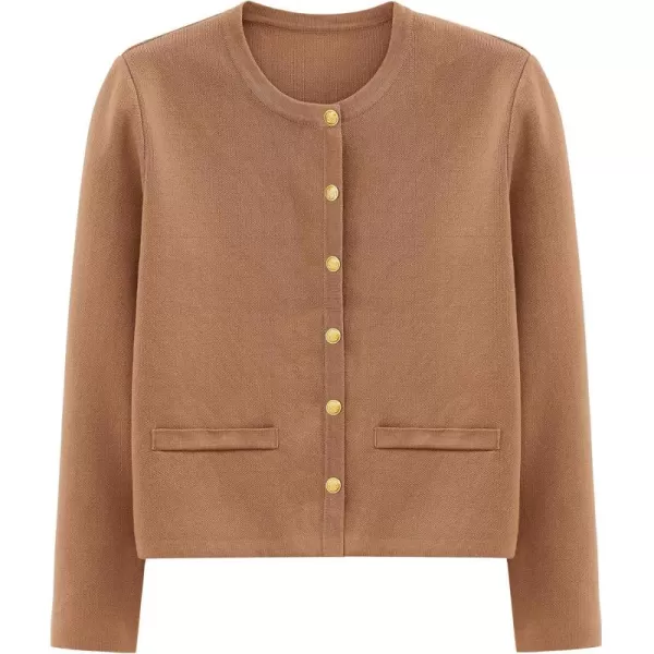 PRETTYGARDEN Womens 2024 Winter Cardigan Sweaters Button Down Open Front Long Sleeve Knit Cardigans Shirt Trendy OuterwearKhaki