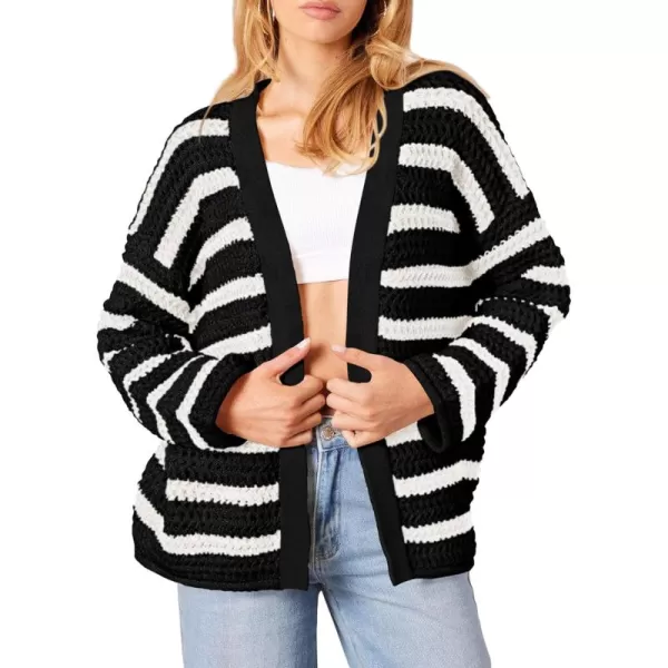 Striped Black White