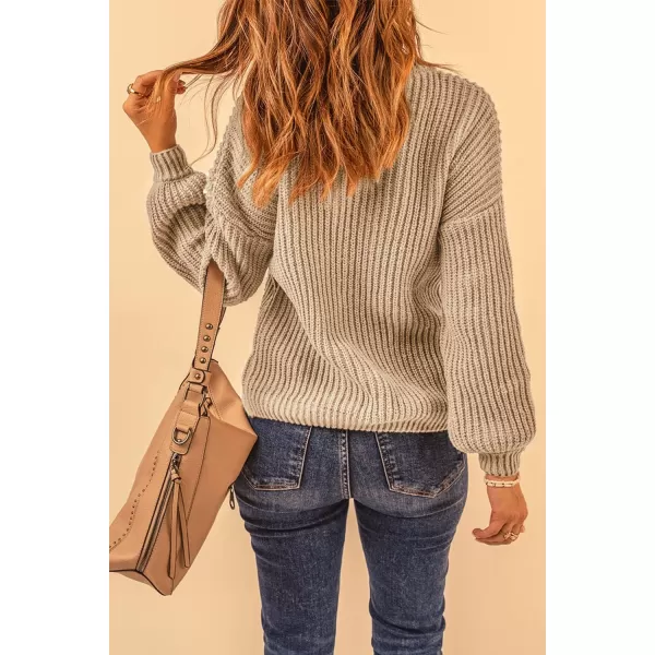 imagePRETTYGARDEN Womens Fashion Sweater Long Sleeve Casual Ribbed Knit Winter Clothes Pullover Sweaters Blouse TopCamel