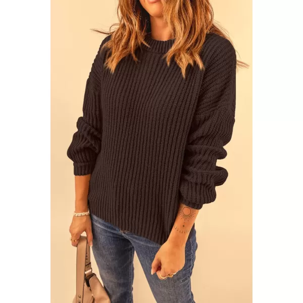 imagePRETTYGARDEN Womens Fashion Sweater Long Sleeve Casual Ribbed Knit Winter Clothes Pullover Sweaters Blouse TopCoffee