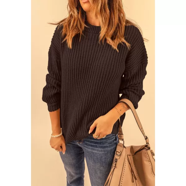 imagePRETTYGARDEN Womens Fashion Sweater Long Sleeve Casual Ribbed Knit Winter Clothes Pullover Sweaters Blouse TopCoffee
