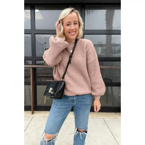 imagePRETTYGARDEN Womens Fashion Sweater Long Sleeve Casual Ribbed Knit Winter Clothes Pullover Sweaters Blouse TopKhaki