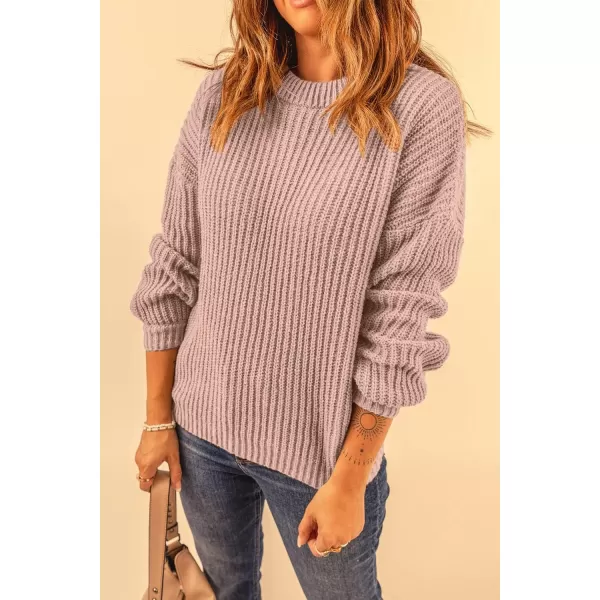 imagePRETTYGARDEN Womens Fashion Sweater Long Sleeve Casual Ribbed Knit Winter Clothes Pullover Sweaters Blouse TopKhaki
