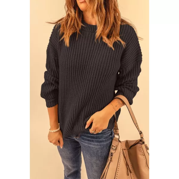 imagePRETTYGARDEN Womens Fashion Sweater Long Sleeve Casual Ribbed Knit Winter Clothes Pullover Sweaters Blouse TopLight Brown