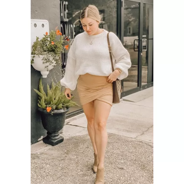 imagePRETTYGARDEN Womens Fashion Sweater Long Sleeve Casual Ribbed Knit Winter Clothes Pullover Sweaters Blouse TopWhite
