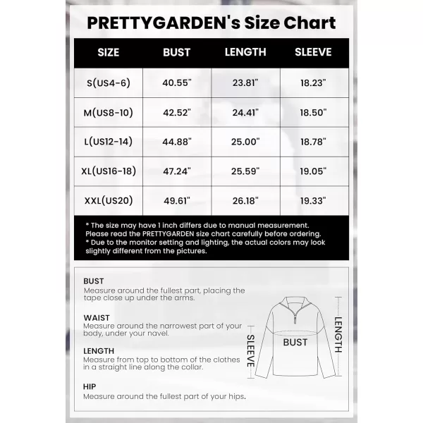 imagePRETTYGARDEN Womens 2024 Fall Chunky Knit Sweaters Long Sleeve Collared Quarter Zip Pullover Jumper TopsBlue