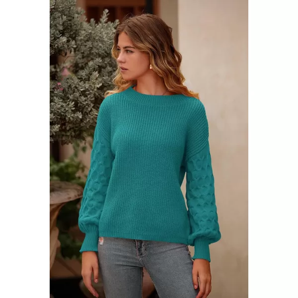 imagePRETTYGARDEN Womens 2024 Winter Pullover Sweater Casual Long Sleeve Crewneck Loose Chunky Knit Jumper Tops BlouseGreen