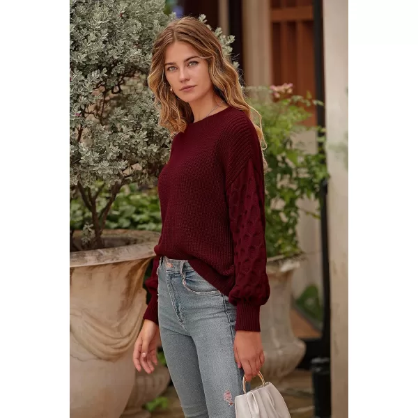 imagePRETTYGARDEN Womens 2024 Winter Pullover Sweater Casual Long Sleeve Crewneck Loose Chunky Knit Jumper Tops BlouseRed