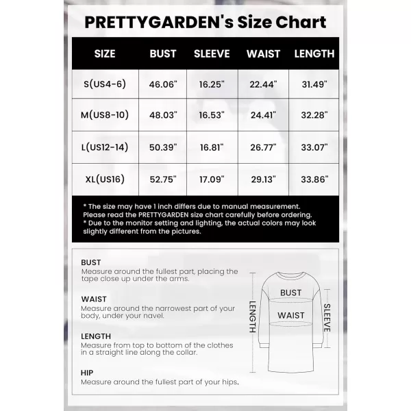 imagePRETTYGARDEN Womens 2024 Fall Pullover Sweaters Long Lantern Sleeve Crewneck Chunky Knit Slouchy Sweater DressGrey