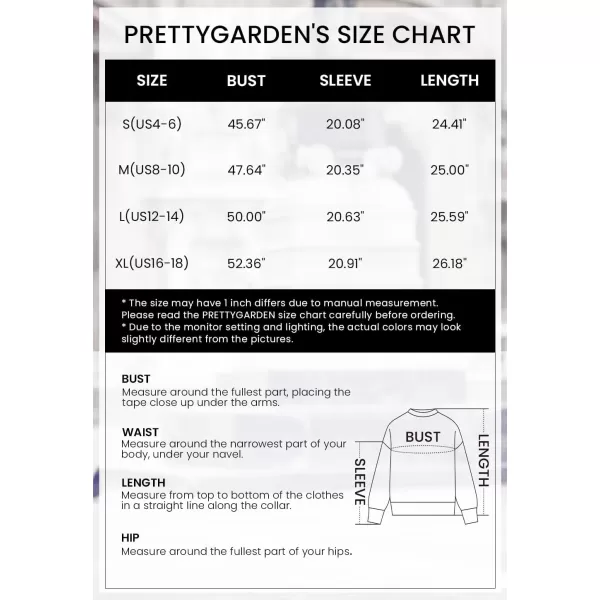 imagePRETTYGARDEN Womens 2024 Fall Sweaters Casual Crew Neck Pullover Long Puff Sleeve Loose Plain Chunky Knit Cute Blouse TopsNavy