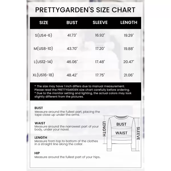 imagePRETTYGARDEN Womens Fall Cropped Striped Sweaters Casual Long Sleeve Crewneck Pullover Oversized Winter Tops JumperStriped White